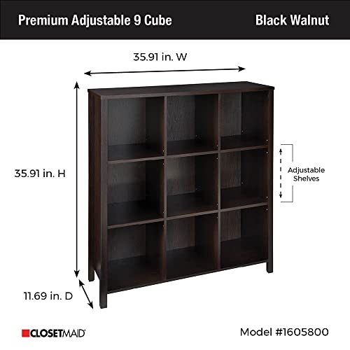 ClosetMaid BR & Name Internal 16058 Premium Adjustable 9-Cube Organizer, Black Walnut - color: Black Walnut, size: 9-Cube