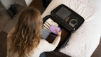 GWCASE Travel Glasses Organizer & Contact Lens Case - Adjustable Slots, Built-in Mirror, Tweezers, Solution Bottle & Hand Strap, Universal Fits Eyelasses/Sunglasses for Men & Women – Purple - color: Purple