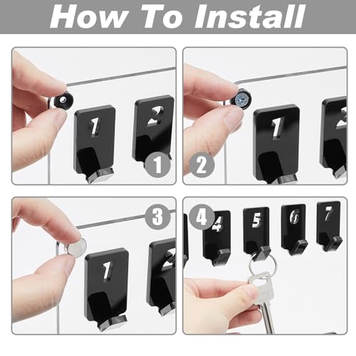 Beeveer Acrylic Key Board with 100 No. Hooks Wall Mount Key Rack Holder Hanger Storage Collection for School, Garage, Car Dealer, Office, Hotel, Real Estate(Transparent) - color: Transparent, size: 100 Hooks