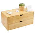 Charmewooden Bamboo Desk Organizer With Drawers Countertop Drawers Counter Storage Box Corner Desk Organizer for Home Office No Assembly Required (2 Drawers) - style: 2 Drawers
