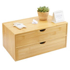 Charmewooden Bamboo Desk Organizer With Drawers Countertop Drawers Counter Storage Box Corner Desk Organizer for Home Office No Assembly Required (2 Drawers) - style: 2 Drawers