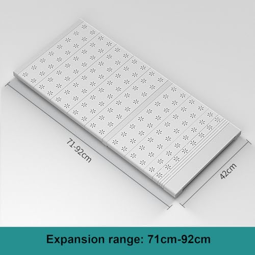 Expandable Closet Shelves Organizers, Heavy Duty Adjustable Wardrobe Tension Shelf Rod DIY Cabinet Holders Storage Rack Divider Separator for Kitchen Bathroom Bedroom Garage - color: Width 42cm, size: Length 71-92cm