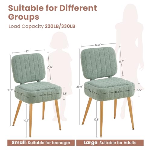 Updated Vanity Chair, Storage Ottoman with Folding Back & Gold-Toned Metal Legs, Ottoman Seat with Teddy Velvet for Dressing Room Living Room Bedroom, 16" x 12.5" Inch - color: Green, size: 16" x 12.5"