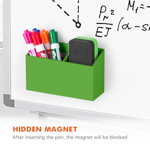 BEYGORM Magnetic Dry Erase Marker Holder for Whiteboard,Non-slip Acrylic Magnet Pen Holder for Fridge Refrigerator,Locker Organizer for Work,Locker Accessories,Pencil Cup for Desk(Green) - color: Green