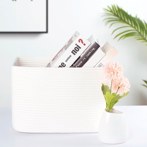 MINTWOOD Design 3-Pack Storage Baskets for Shelves, Playroom and Classroom, Book Basket, Decorative Cube Bins, Woven Closet Organizers, Baby Nursery Baskets, Creamy White - color: Creamy White