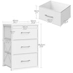 CHOEZON Stackable Storage Drawers for Closet, 3 Drawer Dresser with Wooden Top, Fabric Clothes Organizers with Metal Handles, Closet Organizer with 3 Drawers for Bedroom, Living Room, White TCW31WB - size: 11.8"D x 15.7"W x 23"H (3 Drawers)
