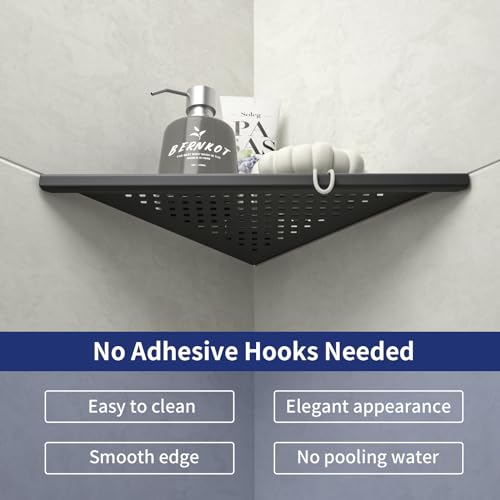 Corner Shower Shelf 2 Pack, 304 Stainless Steel Shelf for Bathroom, 10'' Grout in Shelves Rack for Tiled Wall (10'', Black) - color: Black, size: 10''