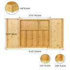 Utoplike Extra Large Kitchen Drawer Organizer, Expandable Bamboo Drawer Holder for Utensils, Silverware, Flatware, 7-9 Slots Cutlery Tray