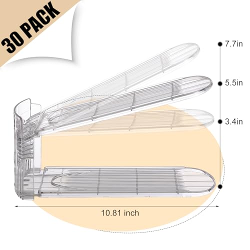 Briwooody Clear Shoe Slots Organizer with Adjustable Height, Acrylic Closet Stacker Display, Storage Shoe Rack Organizer, Double Layer Holders for Shelf Wardrobe Space Saving(Clear,30 Pack) - color: Clear