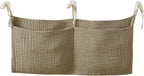Bedside hanging bag for storing baby milk bottles and blankets - Baby diaper folding bed organizer bag - Pink - color: pink