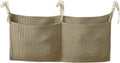 Bedside hanging bag for storing baby milk bottles and blankets - Baby diaper folding bed organizer bag - Brown - color: brown