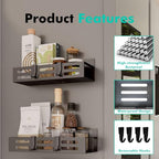 SETBAOO 6 Pack Magnetic Spice Rack for Refrigerator Set, Black Magnetic Shelf and Fridge Kitchen Cabinet Organizers Storage Seasoning Organization Mini Shelves. - size: 6 Pack Black-C