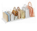 Dmevkic Extendable Purse Organizers Purse Storage. Length 15-27inch. Bag Organizer Purse Holder for Closet with 8 Adjustable Shelf Dividers（White） - size: Range (15–27")