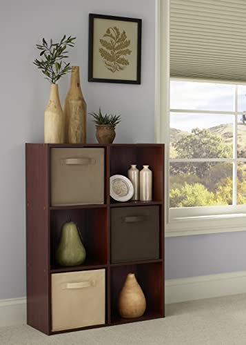 ClosetMaid Cubeicals 6 Cube Storage Shelf Organizer Bookshelf, Stackable, Vertical Or Horizontal, Easy Assembly, Wood, Dark Cherry Finish - color: Dark Cherry, size: 6-Cube