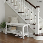 Craftsbury 36-Inch Solid Wood Entryway Bench with Storage Shelf – Easy Assembly Small Seating Bench for Hallway, Living Room, or Foyer by Alaterre Furniture (White) - color: White