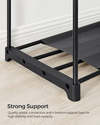 SONGMICS Portable Closet, Freestanding Closet Organizer, Clothes Rack with Shelves, Hanging Rods, Storage Organizer, for Cloakroom, Bedroom, 54.3 x 16.9 x 71.7 Inches, Black URYG025B02 - size: 54.3"L x 16.9"W x 71.7"H