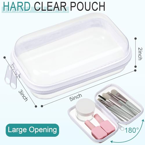 Sanwuta 6 Pcs Clear Hard Zipper Case Plastic Zipper Pouches Transparent Makeup Bag Pencil Case Pouches Toiletry Diaper Bag for Travel Toy Storage Organizer Bins(White,5 x 3 x 2 Inch) - color: White, size: 5 x 3 x 2 Inch