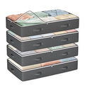 Budding Joy 60L Under Bed Storage Containers, Storage Bins with Clear Lids, Foldable Closet Organizers for Clothes, Blankets, Shoes, Bed Sheets, Comforter, Wrapping Paper, Home Dorm Storage