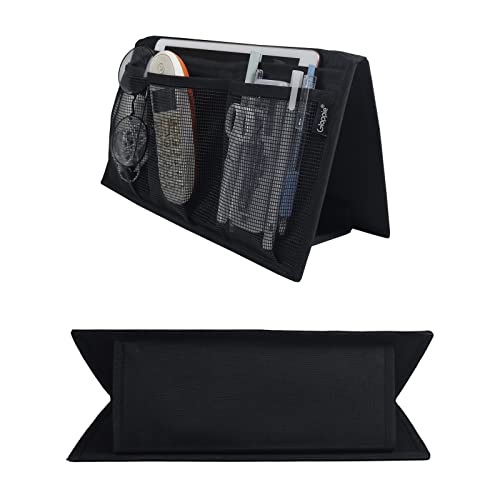 Gloppie Bedside Caddy with Pockets - Table Nightstand & Loft-Bed Organizer - Desk Storage & Hanging Organizer for Dorm - color: Upgrade Black