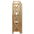 Casual Home Montego 3-Shelf Folding Bookcase, Natural , 27.5" Wide - color: Natural, size: 3-Shelf Stackable