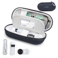 Luxtude Contact Lens Case, Cute Glasses and Contact Case 2 in 1, Built-in Mirror & Tweezers & Contact Lense Solution Bottle, Double Layer Travel Contacts Cases for Well Protection, Black - color: Black