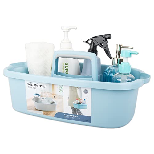 Large Cleaning Supplies Caddy Portable Shower Basket Supply Organizer with Handle Plastic Bucket Tool Storage for Bathroom, Bedroom, Kitchen, College Dorm, Garden, Blue - color: Blue, size: Large, 1pc
