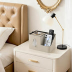 PU Leather Square Tissue Box Cover with Magnetic Closure, Tissue Holder with Storage Tray & Remote Control Organizer, for Nightstand, Living Room, Bathroom, Office Desk (Beige) - color: Beige