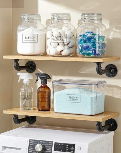 32PCS Laundry Room Labels Waterproof, Clear Laundry Labels for Jars, Transparent Stickers for Organizing Bottles, Detergent Dispensers & Storage Containers (2.8"X1.7")