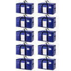 TAILI 10 Pack Dark Blue Extra Large Moving Bags, Heavy Duty Totes with Visible Window, Wrap Around Handles, Great for Space-Saving - color: Dark Blue, size: 10 Large