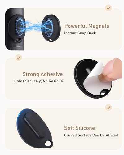 2-in-1 Magnetic Remote Control Holder Wall Mount, 2 Pack Self-Adhesive TV Remote Holder with Removable Spring Ropes, Silicone Remote Organizer Storage Wall Holder for Projector TV Remote Holder - color: Black