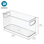 iDesign Plastic Stackable Pantry Bin - Storage Bin with Handles for Cabinets or Fridge - Set of 2 - Clear - style: Pack of 2