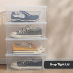 novelinks 6 Qt Storage Box Clear Plastic Stackable Bin with Lids Storage Latch Box Organizing Container,12 Pack Transparent