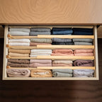Fabsome Dresser Drawer Organizers 6 Pack, 4.65'' High Adjustable from 17-22‘’ Bamboo Drawer Dividers for Clothing Baby Clothes, Wooden Separators for Dresser Nursery Organization with Soft Foam Ends - size: For 17-22in deep drawers inner size