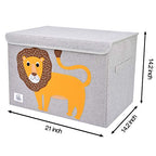 CLCROBD Foldable Large Kids Toy Chest with Flip-Top Lid, Collapsible Fabric Animal Toy Storage Organizer/Bin/Box/Basket/Trunk for Toddler, Children and Baby Nursery (Lion) - color: Lion