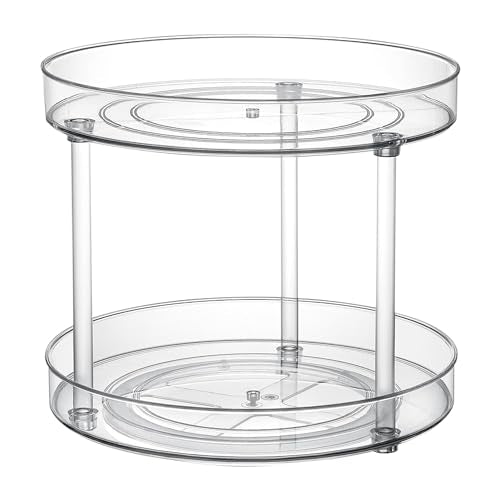 Clear Lazy Susan Organizer, Rotating Kitchen Pantry Organization and Storage, Medicine Cabinet Organizer, Lazy Susan Turntable Organizer for Cabinets, Bathroom, Refrigerator, Dresser, Spice Organizer - size: 10.6"