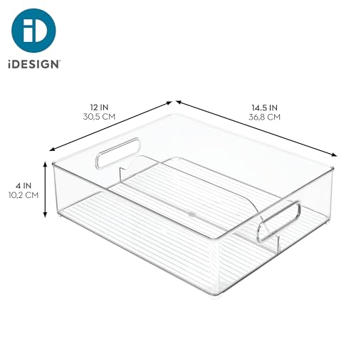 iDesign Divided Pantry Bin with Handles for Pantry, Refrigerator, or Freezer - Set of 3 - Clear - style: Pack of 3