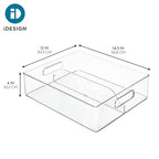 iDesign Divided Storage Bin with Handle for Pantry, Fridge, or Freezer, Clear, Made in USA - style: Pack of 1