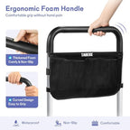 TABEKE Bed Rails for Elderly Adults Safety, Adjustable Senior Bed Assist Rail with Non-Slip Handle and Double Side Storage Pocket Fits King, Queen, Full, Twin Bed