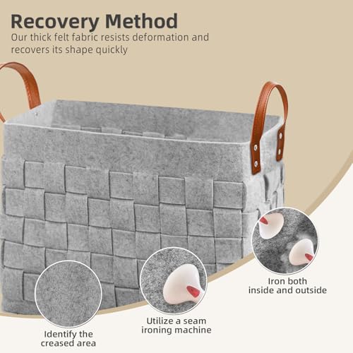 boldmonkey Blankets Basket 16.5 " x13 x13 , Large Storage Baskets for Organizing Rectangular, Living Room Dog Toy Bin for Dirty Clothes, Pillows, Towel-Light Gray - color: Light Gray