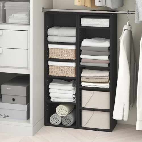 Furinno PASIR 10-Tier Closet Organizers and Storage, Open Shelf, Storage Organizer, 12-Inch Width, for Closet, Bedroom, Blackwood - color: Blackwood, size: 10-Tier; 12"W
