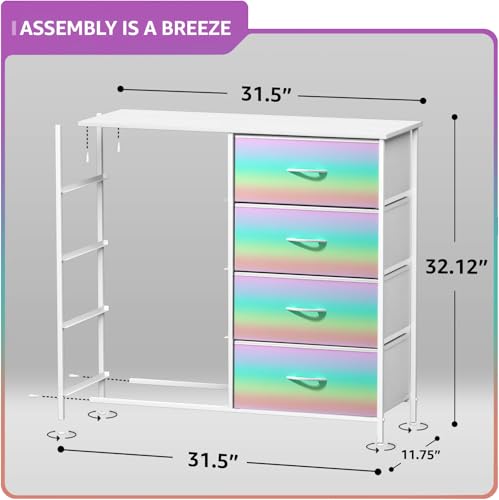 Sorbus Kids Dresser with 8 Drawers - Storage Unit Organizer Chest for Clothes - Bedroom, Kids Room, Nursery, & Closet (Rainbow, 31.5 x 12 x 32-8 Drawer) - color: Colorful, style: 8-Drawer