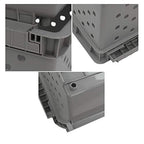 3 Pack Plastic Stacking Organizer Basket, Open Front Large Stackable Storage Bins, Gray