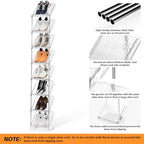 SMILHELTD Vertical Shoe Rack 8 Tiers Narrow Clear Sneaker Storage Holder Luxurious Slim Tall Organizer Space Saving Shelf for Entryway Garage 10.4" W x 64.5" H x 9.8" D (Transparent) - color: Transparent