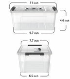 WYT Clear Storage Latch Bins, 6-Pack Storage Organizer Box with Handle and Lids, 5-Litre - color: Clear
