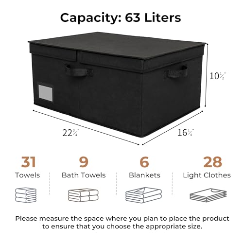 GRANNY SAYS Black Storage Bin with Lid, Fabric Closet Organizers and Storage Baskets, Extra Large Storage Box for Clothes, Memory Keepsake Box, 1-Pack - color: Black, size: Extra Large - 1 Pack