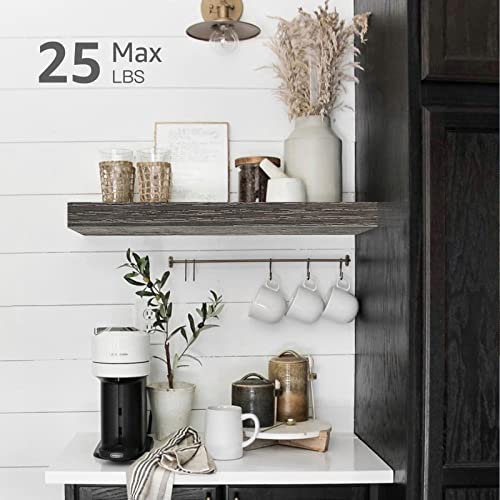 QEEIG Floating Shelves for Wall Bathroom Shelf Bedroom Kitchen Living Room Hanging Book Shelves Small Farmhouse Decor 16 inch Set of 3, Grey (015-GY3) - color: D. Grey, size: 3pcs
