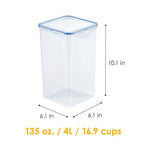 LOCK & LOCK Easy Essentials Food lids/Pantry Storage/Airtight containers, BPA Free, Square-16.9 Cup-for Chips, Clear (Pack of 3) - size: 16.9 Cup (Pack of 3)
