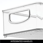 iDesign Slim Extra Long Clear Storage Bin, Narrow Stackable Organizer for Kitchen or Pantry, 4-Pack - size: 16 x 6 x 3, style: Pack of 4