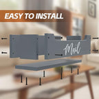 White Wooden Mail Organizer Countertop (Grey + White) - color: Grey + White