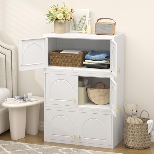 UNICOLY 15" Wall Mounted Storage Cabinet, Small Armoire Wardrobe Closet, Small Hanging Cabinet for Bedroom School, Employee, Gym, Armarios De Ropa para Dormitorio, Assembly Required, White - color: White, size: 15.74 Inch arched-J with 0 Drawers